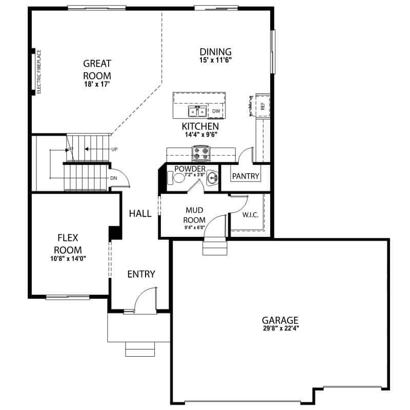 Main Level with 3 Bay Garage