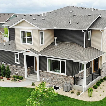 Aerial view of a house