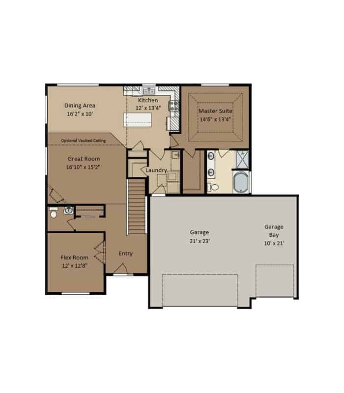 Example of a downsizing buyer floor plan