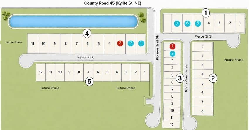 Millside at Cambridge Shores community homesite map