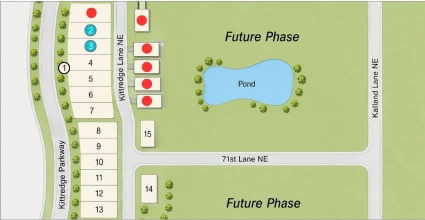Kittredge Crossings community homesite map